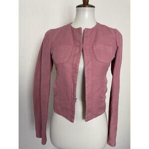 Sisley Jacket Blazer Single Breast Cotton Linen